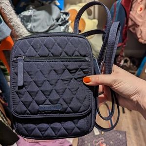 Vera Bradley Navy Polkadot Mini Crossbody